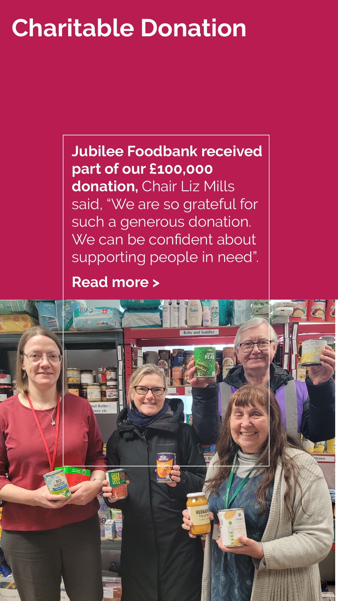 Jubilee Foodbank donation Market Harborough